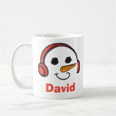 Personalisierte Kopfhörer Musik Snowman Kaffeetasse (Links)