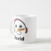 Personalisierte Kopfhörer Musik Snowman Kaffeetasse (Vorderseite Links)