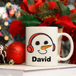 Personalisierte Kopfhörer Musik Snowman Kaffeetasse