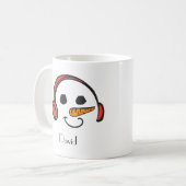 Personalisierte Kopfhörer Musik Snowman Kaffeetasse (Vorderseite Links)