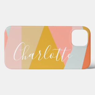 Personalisierte Koralle mit moderner geometrischer Case-Mate iPhone Hülle