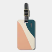 Personalisierte Koralle und aquamariner Farbblock Gepäckanhänger (Vorderseite vertikal)