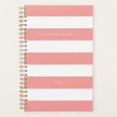 Personalisierte Korallen und Weißstreifen Planer (Vorderseite)