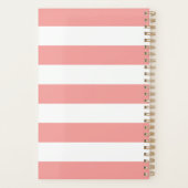 Personalisierte Korallen und Weißstreifen Planer (Rückseite)