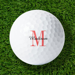 Personalisierte Korallenmonogramm-Initiale und Nam Golfball