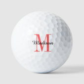 Personalisierte Korallenmonogramm-Initiale und Nam Golfball (Vorderseite)