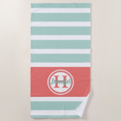 Personalisierte Korallenrohlinge Strandtuch (Vorderseite)