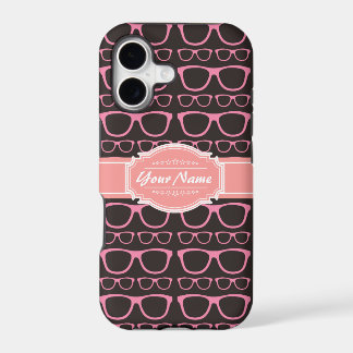 Personalisierte Korallenrosa Nerd-Brille
