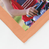 Personalisierte korallenrote Foto-Collagen-mit Fleecedecke (Ecke)