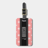 Personalisierte korallenrote rosa Lilie des Gepäckanhänger (Vorderseite vertikal)