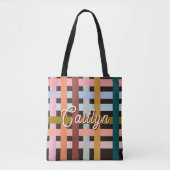 Personalisierte Korbgeflecht-Rollenstreifen Tasche (Vorderseite)
