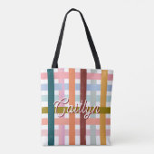 Personalisierte Korbgeflecht-Rollenstreifen Tasche (Rückseite)