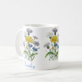 Personalisierte Kornblumen Kaffeetasse (Vorderseite Links)