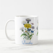 Personalisierte Kornblumen Kaffeetasse (Links)
