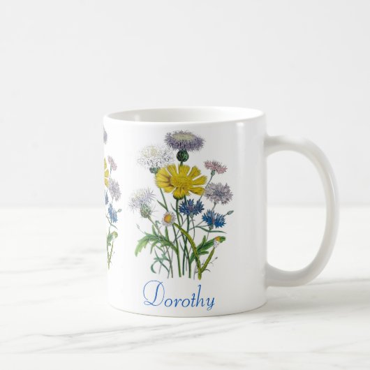 Personalisierte Kornblumen Kaffeetasse (Rechts)
