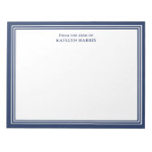 Personalisierte Korrespondenz Navy-Blauer Rand Notizblock (Vorderseite)