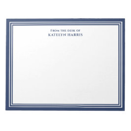 Personalisierte Korrespondenz Navy-Blauer Rand Notizblock