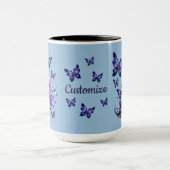 Personalisierte Kosmische Schmetterlinge Blau Tasse (Zentrum)