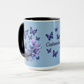 Personalisierte Kosmische Schmetterlinge Blau Tasse (Vorderseite Links)