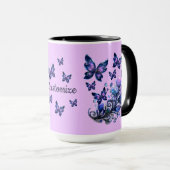 Personalisierte Kosmische Schmetterlinge Rosa Tasse (VorderseiteRechts)
