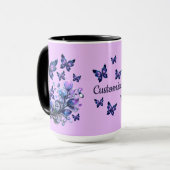Personalisierte Kosmische Schmetterlinge Rosa Tasse (Vorderseite Links)