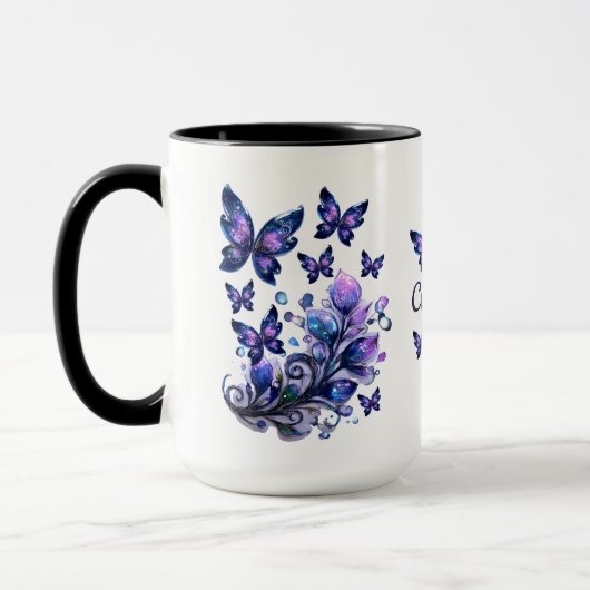 Personalisierte Kosmische Schmetterlinge Tasse (Links)