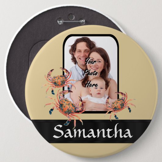 Personalisierte Krabbe Button (Vorne & Hinten)