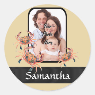 Personalisierte Krabbe Runder Aufkleber