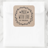 Personalisierte Kraft aus Liebe Quadratischer Aufkleber (Tasche)