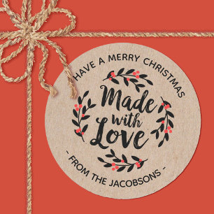 Personalisierte Kraft aus Liebe Weihnachten Runder Aufkleber