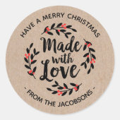 Personalisierte Kraft aus Liebe Weihnachtslabel Runder Aufkleber (Vorderseite)