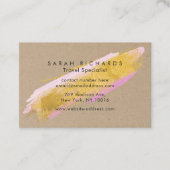 Personalisierte Kraft Gold Pink Brush Business Car Visitenkarte (Vorderseite)
