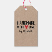 Personalisierte Kraft Handarbeit mit Liebe-Geschen Geschenkanhänger (Vorderseite)