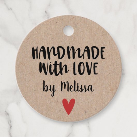 Personalisierte Kraft Handarbeit mit Liebe Geschenkanhänger (Vorderseite)