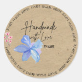 Personalisierte Kraft Handarbeit mit Liebe Runder Aufkleber (Vorderseite)