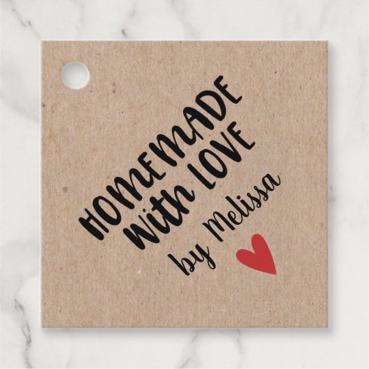 Personalisierte Kraft-Hausgemachte mit Liebe-Gesch Geschenkanhänger (Vorderseite)