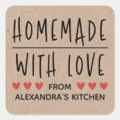 Personalisierte Kraft-Hütte mit Liebe Quadratischer Aufkleber (Vorderseite)