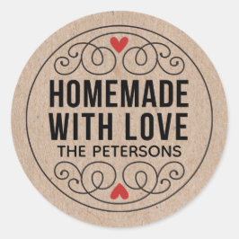 Personalisierte Kraft-Hütte mit Liebe Runder Aufkleber