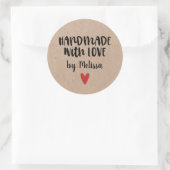 Personalisierte Kraft mit Liebe-Quadrat-Stick Runder Aufkleber (Tasche)