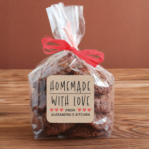 Personalisierte Kraft Selbstgemacht mit Liebe Quadratischer Aufkleber