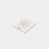 Personalisierte Kraken-illustriertes Lila und Post-it Klebezettel (angewinkelt)