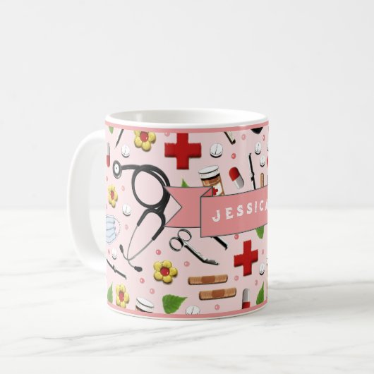 Personalisierte Krankengeschenke Kaffeetasse (Vorderseite Links)