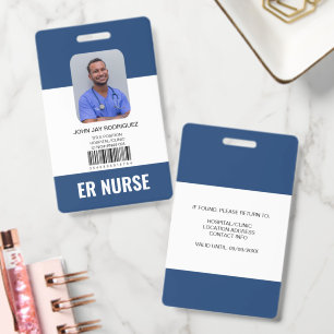 Personalisierte Krankenhaus-Medizinpersonal Dunkel Ausweis