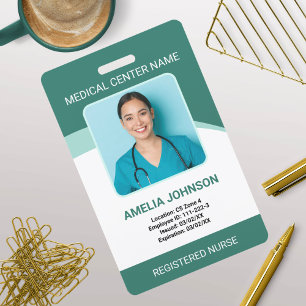 Personalisierte Krankenhausmitarbeiter-Foto-ID grü Ausweis