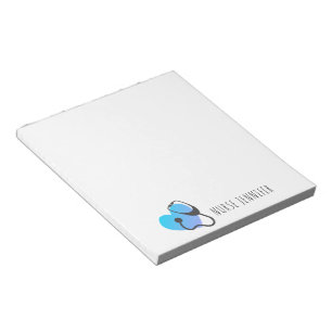 Personalisierte Krankenpflege Stethoskop Herz Notizblock