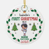Personalisierte Krankenpfleger - Erste Weihnachtsf Keramik Ornament (Vorne)