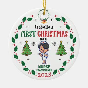 Personalisierte Krankenpfleger - Erste Weihnachtsf Keramik Ornament