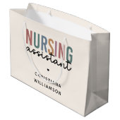 Personalisierte Krankenpfleger Große Geschenktüte (Rückseite Schrägansicht)
