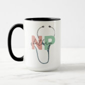 Personalisierte Krankenpfleger Retro NP Namensschi Tasse (Links)