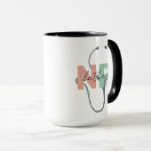 Personalisierte Krankenpfleger Retro NP Namensschi Tasse (VorderseiteRechts)